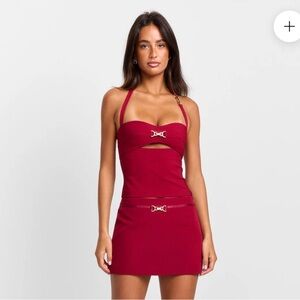 Sasha Therese red Skirt Set xs